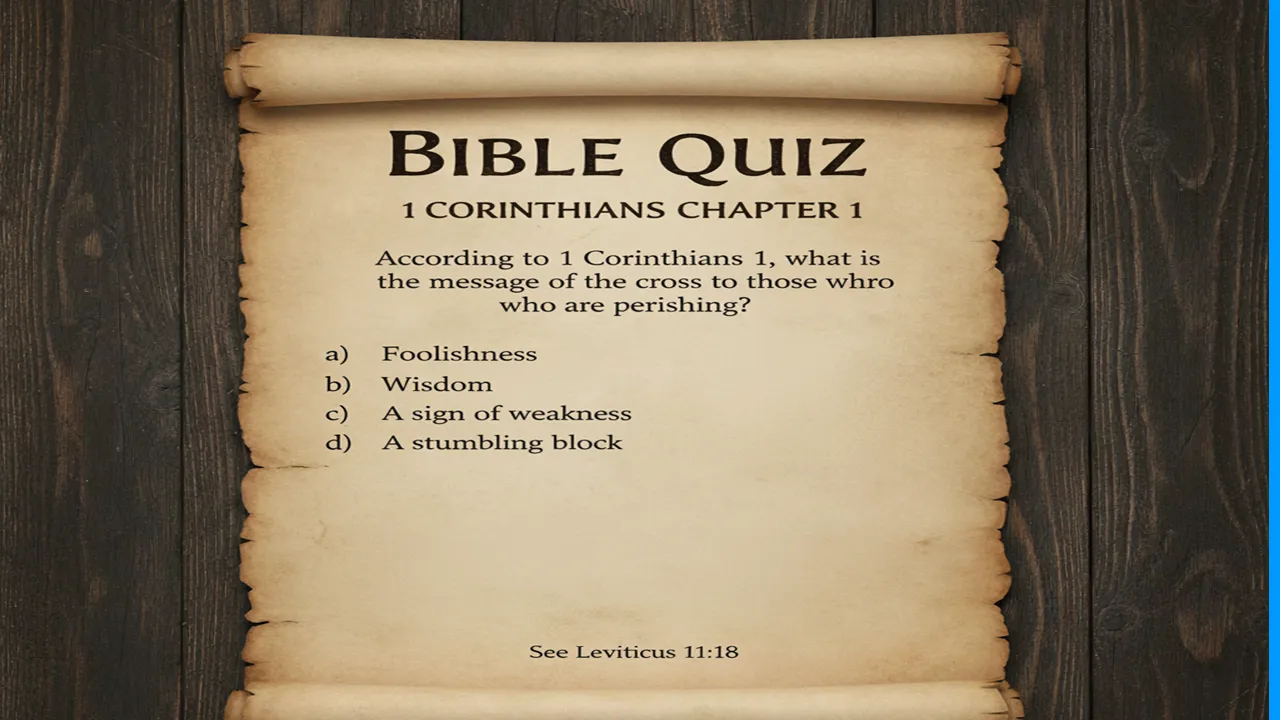 bible quiz 1 Corinthians chapter 1